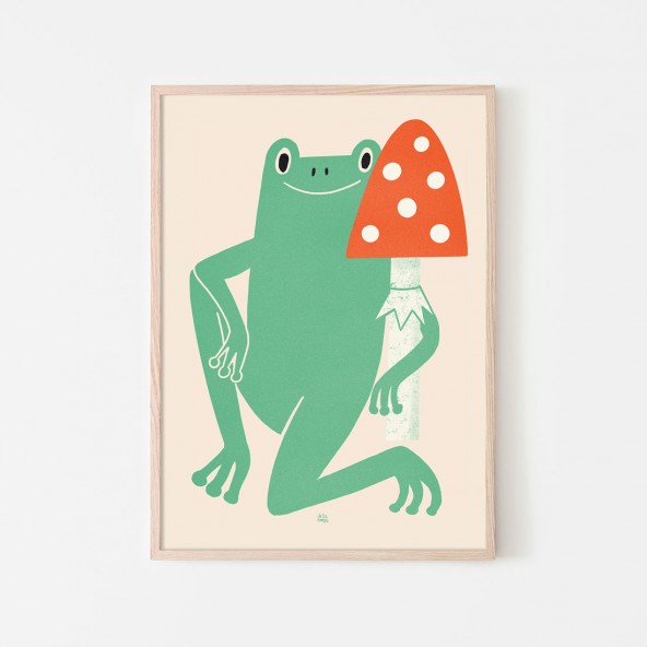 Frog and toadstool Poster Frog and toadstool Poster