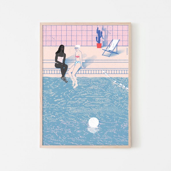 At the pool Poster At the pool Poster