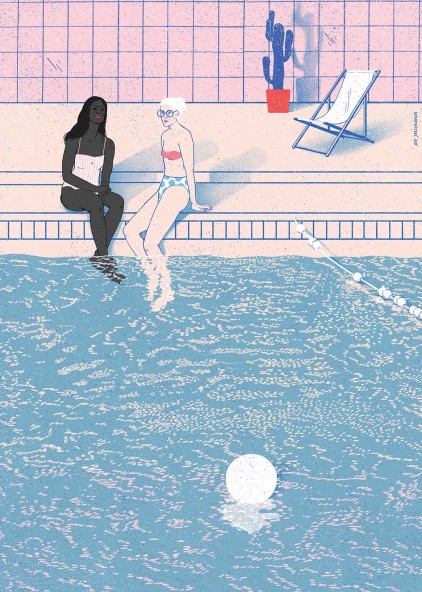 At the pool Poster At the pool Poster