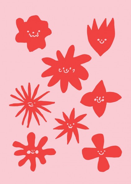 Red Flower Date Poster Red Flower Date Poster