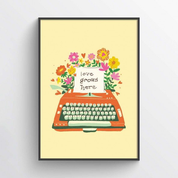 Plakat Love grows here Plakat Love grows here
