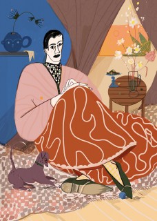 A woman with a dog Poster