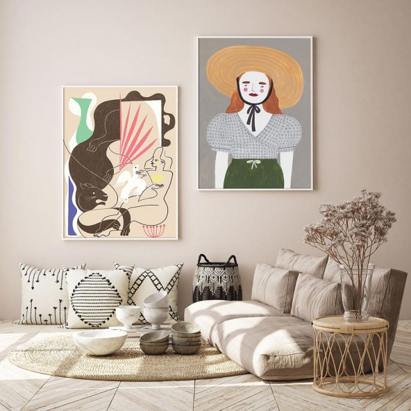 Woman And Cat Poster Woman And Cat Poster