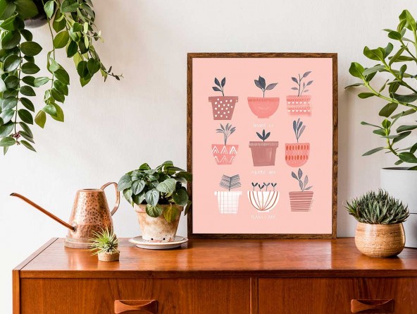 Plakat Home is where my plants are Plakat Home is where my plants are