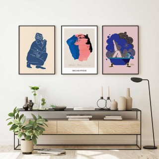 Blue Gallery Wall