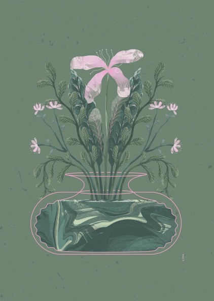 Plakat Wiosenny wazon