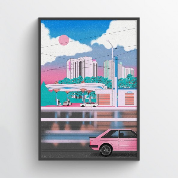 Plakat Stacja neon