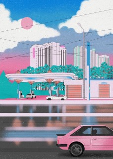 Plakat Stacja neon