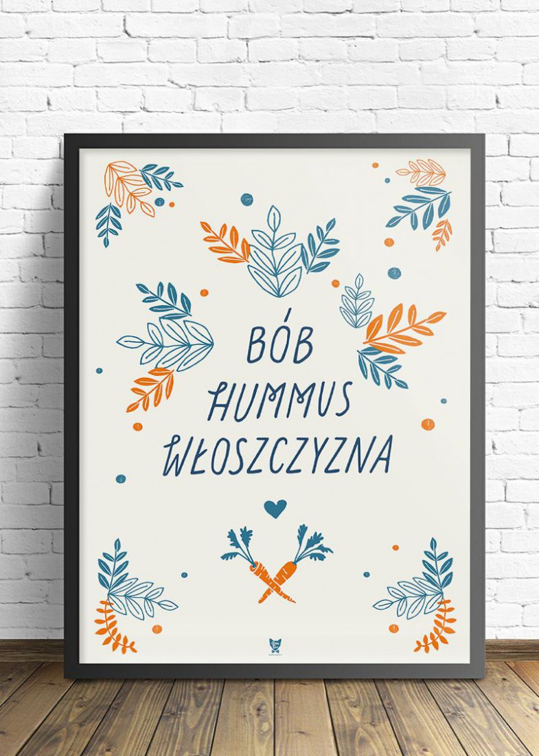 Plakat Bób hummus włoszczyzna