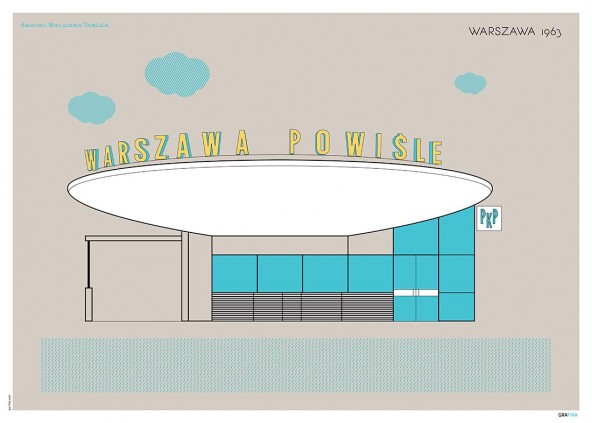 Plakat Dworzec Warszawa Powiśle Plakat Dworzec Warszawa Powiśle