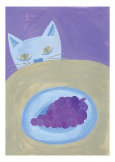 Plakat Cat likes grapes