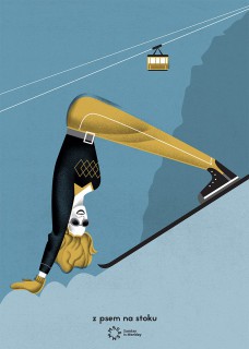 Plakat Z psem na stoku