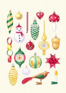 Christmas tree baubles Poster