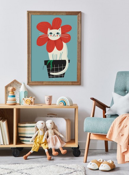 Cat Flower Poster Cat Flower Poster