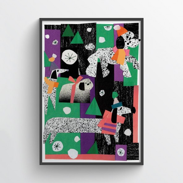 Plakat Zimowe pieski Plakat Zimowe pieski