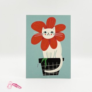 Mini Poster Flower Cat