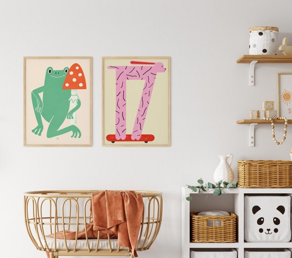 Frog and toadstool Poster Frog and toadstool Poster