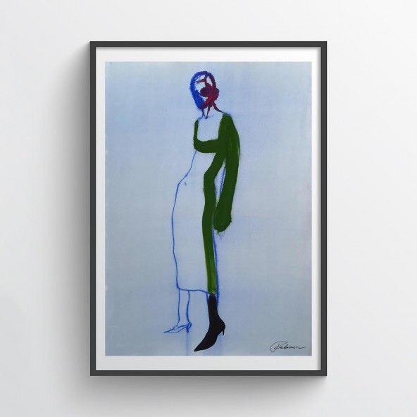 Plakat Green Dress Red Face Plakat Green Dress Red Face