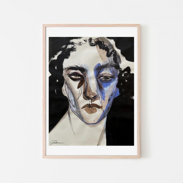 Plakat Portrait in Blue & Black Plakat Portrait in Blue & Black