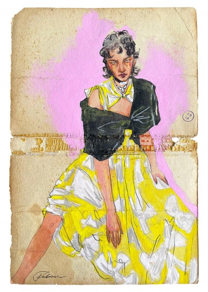 Plakat Study in Pink & Yellow