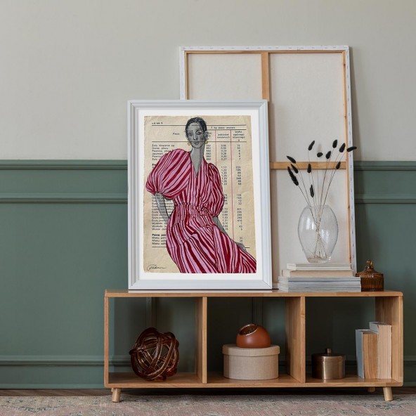 Striped Dress Poster Striped Dress Poster