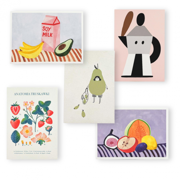 Set of postcards Yummy