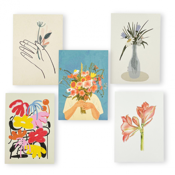 Set of postcards Flowers Set of postcards Flowers