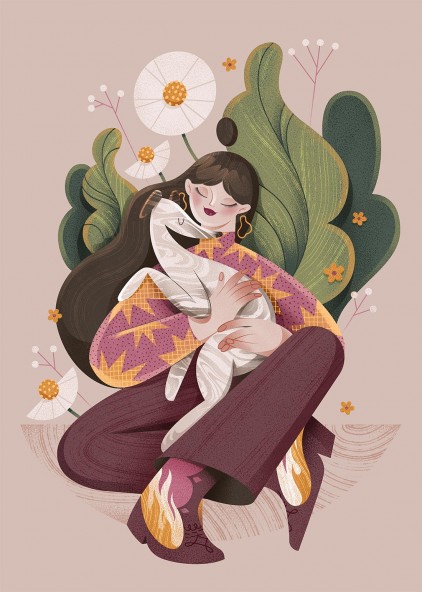 Greyhound girl Poster