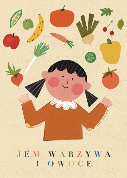 Eat Vegetables Girl Poster