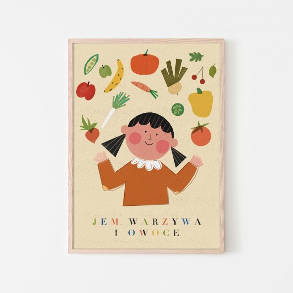 Eat Vegetables Girl Poster