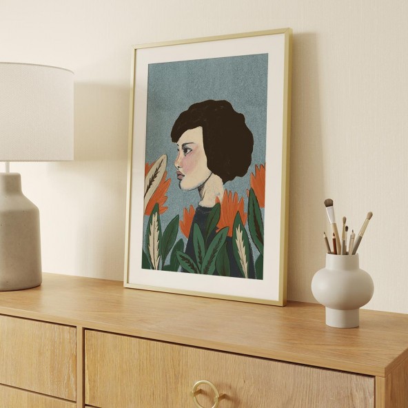 Portrait In Flowers Poster