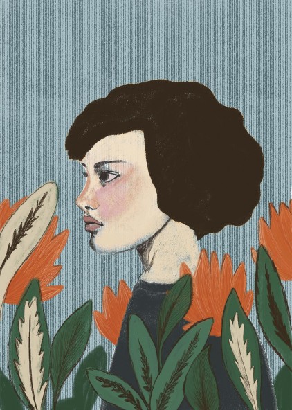 Portrait In Flowers Poster