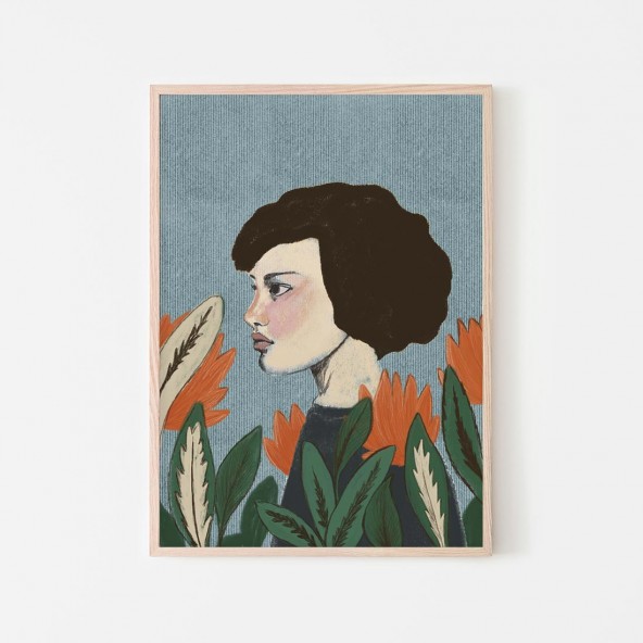 Plakat Portret w Kwiatach Plakat Portret w Kwiatach