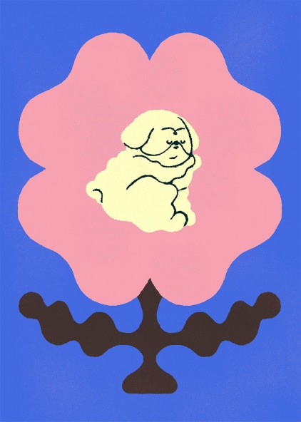 Doggie in a flower Poster Doggie in a flower Poster