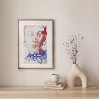 Plakat Portrait with lace 2