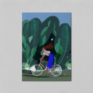 Mini Poster A Cyclist Girl