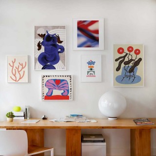 Blue & Red Gallery Wall