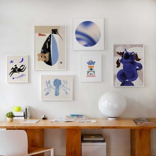Abstract in Blue Gallery Wall
