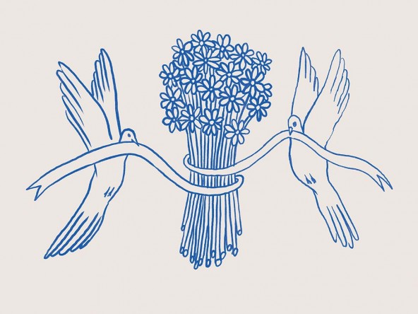 Abstract in Blue Gallery Wall