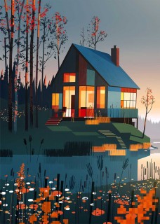 Plakat Forest Cabin
