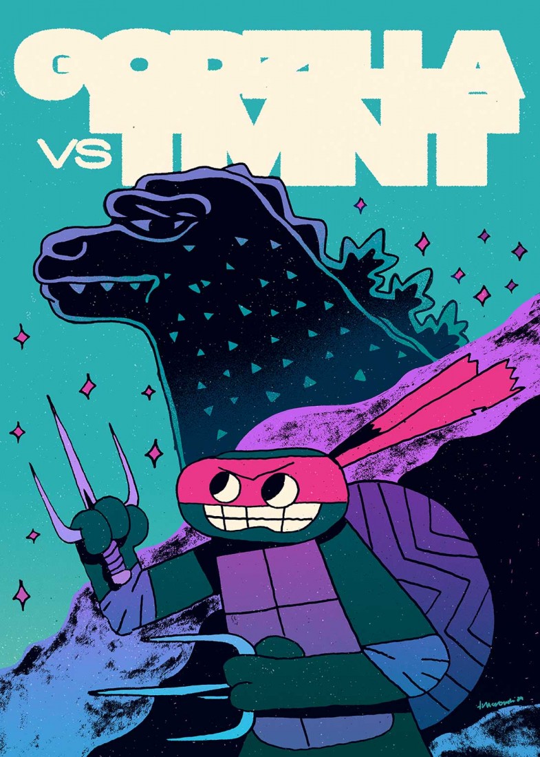 Plakat TMNT vs Godzilla Plakat TMNT vs Godzilla
