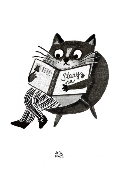 Mini Poster The reading cat