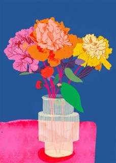 Colorful Peonies Poster