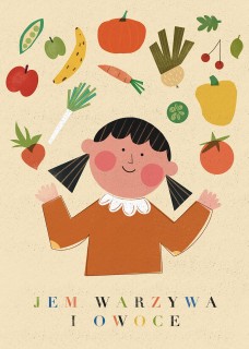 Eat Vegetables Girl Poster