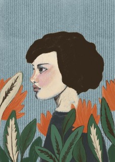 Portrait In Flowers Poster