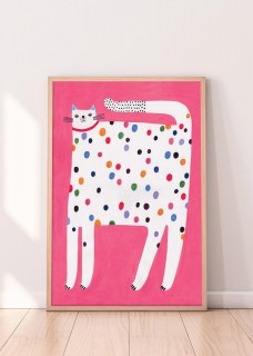Plakat Kot w kropki 2