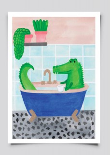Crocodile In The Bathtube Poster 2