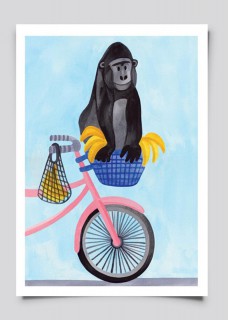 Plakat Goryl na rowerze 2