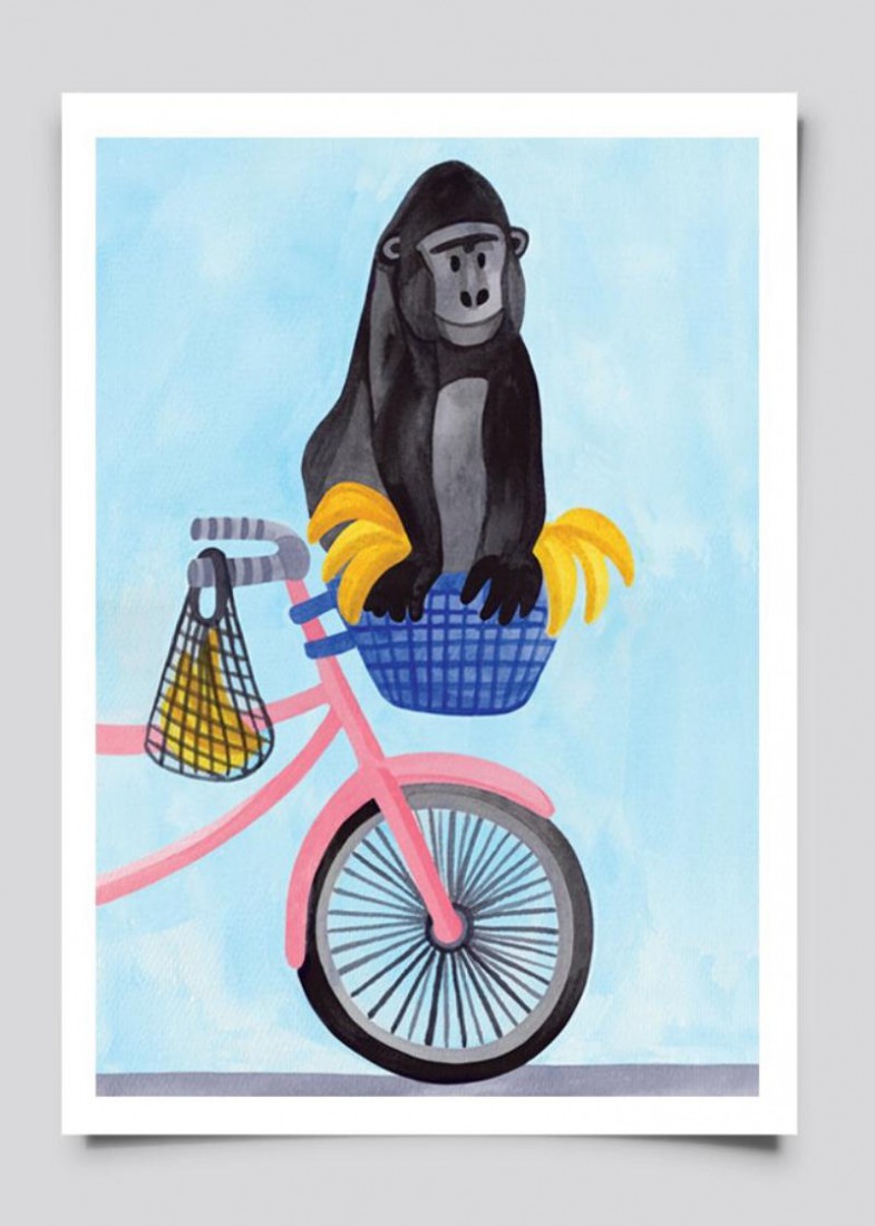 Plakat Goryl na rowerze