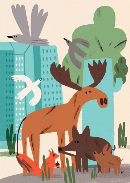 Animals In The City Poster